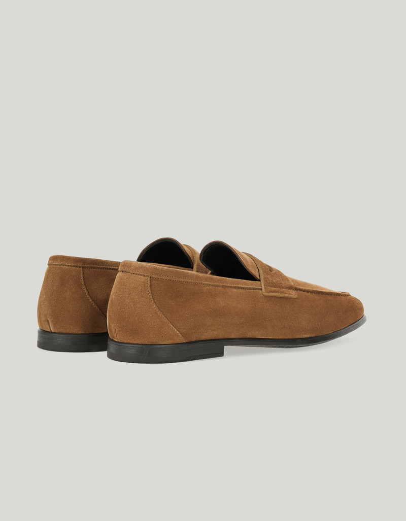 Canali CIGAR SUEDE PENNY LOAFER WITH LEATHER-EFFECT RUBBER SOLE outlook