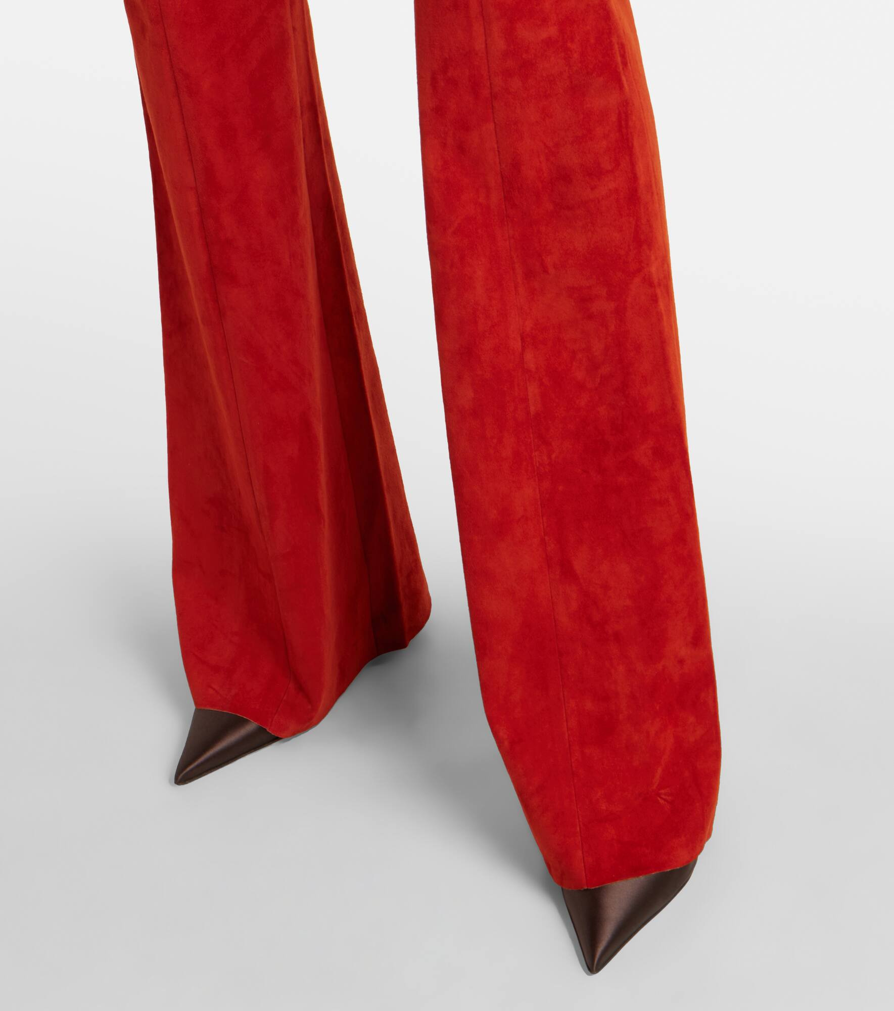 Gege high-rise suede flared pants - 5