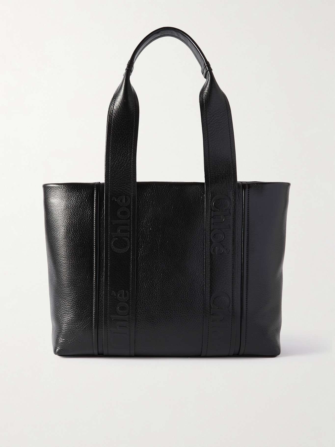 Woody textured-leather tote - 1