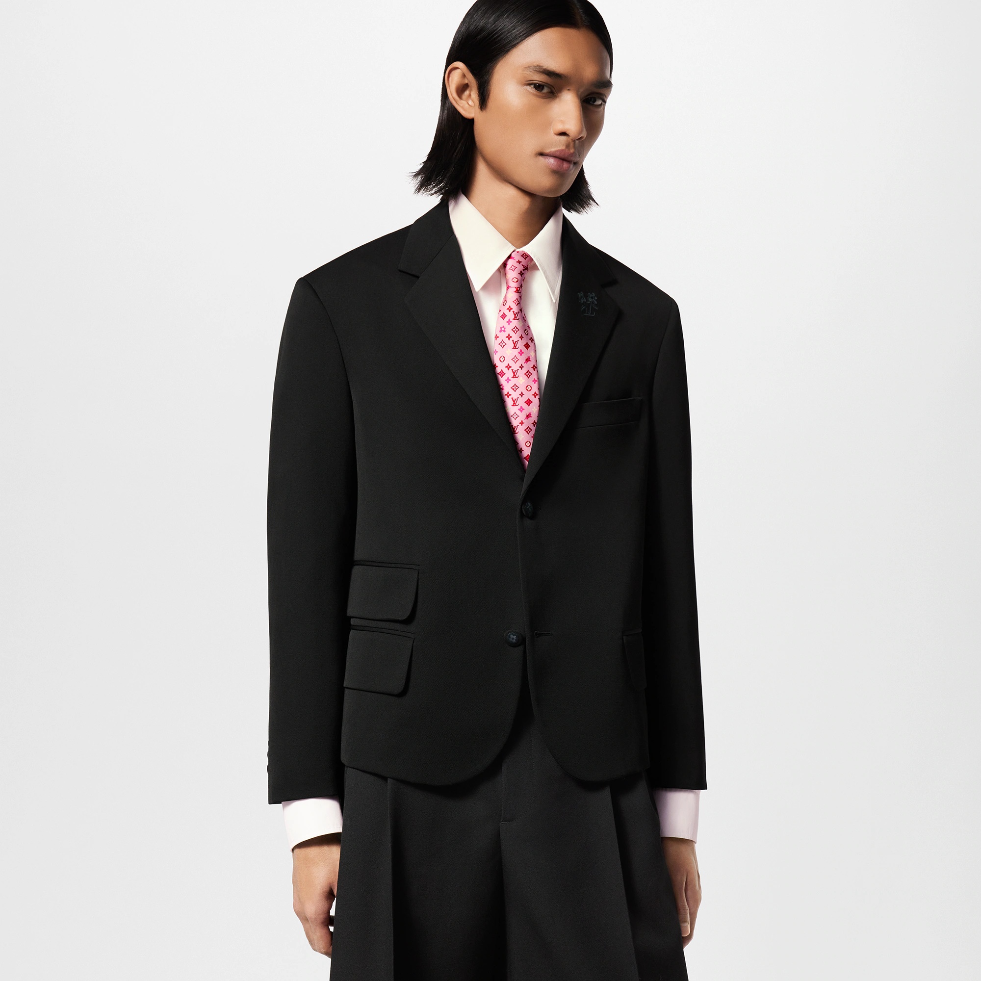 Embroidered Signature Wool Tailored Jacket - 2