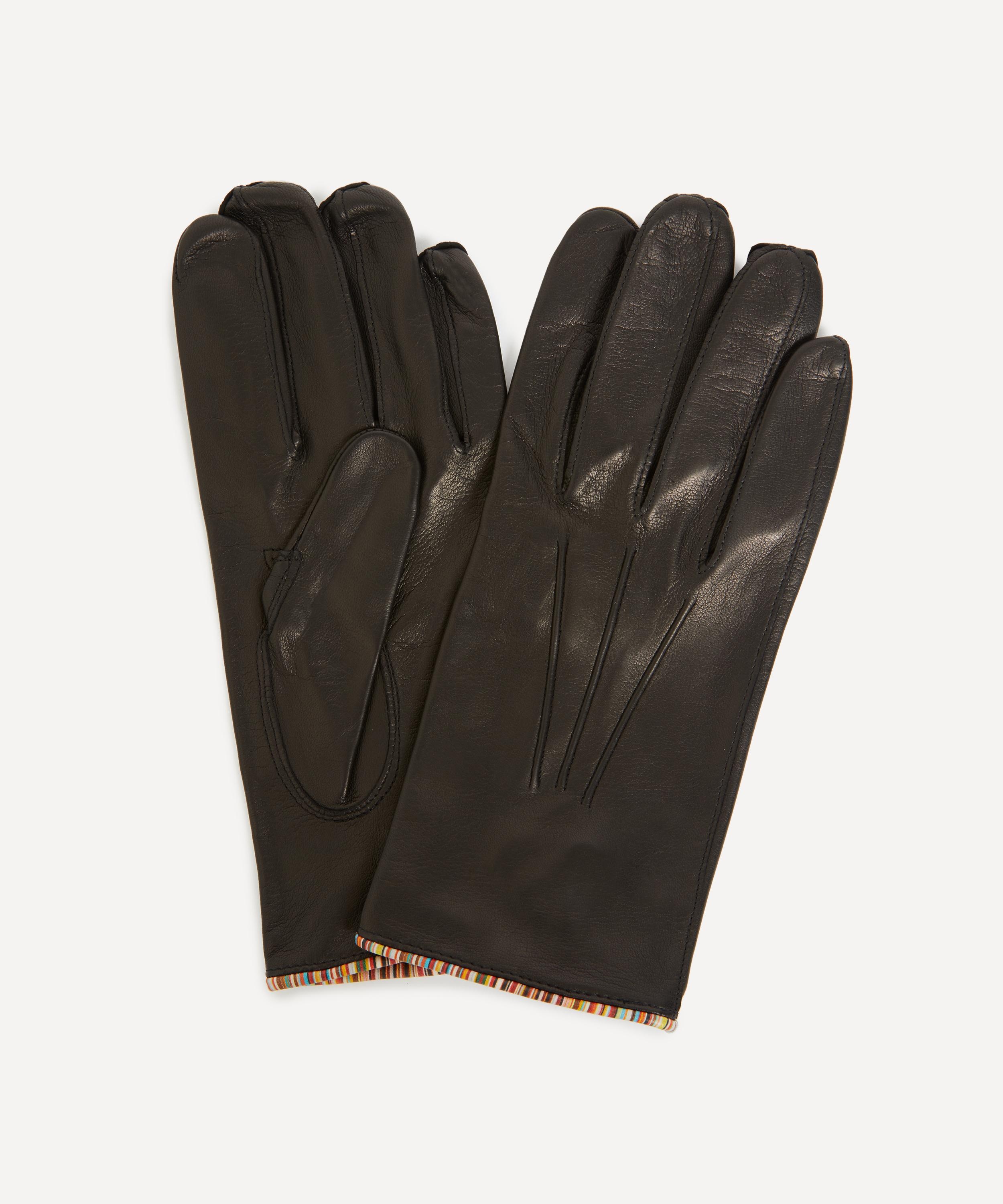 Signature Stripe Leather Gloves - 1