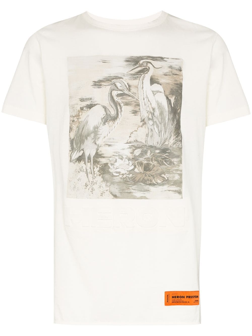 heron-print cotton T-shirt - 1