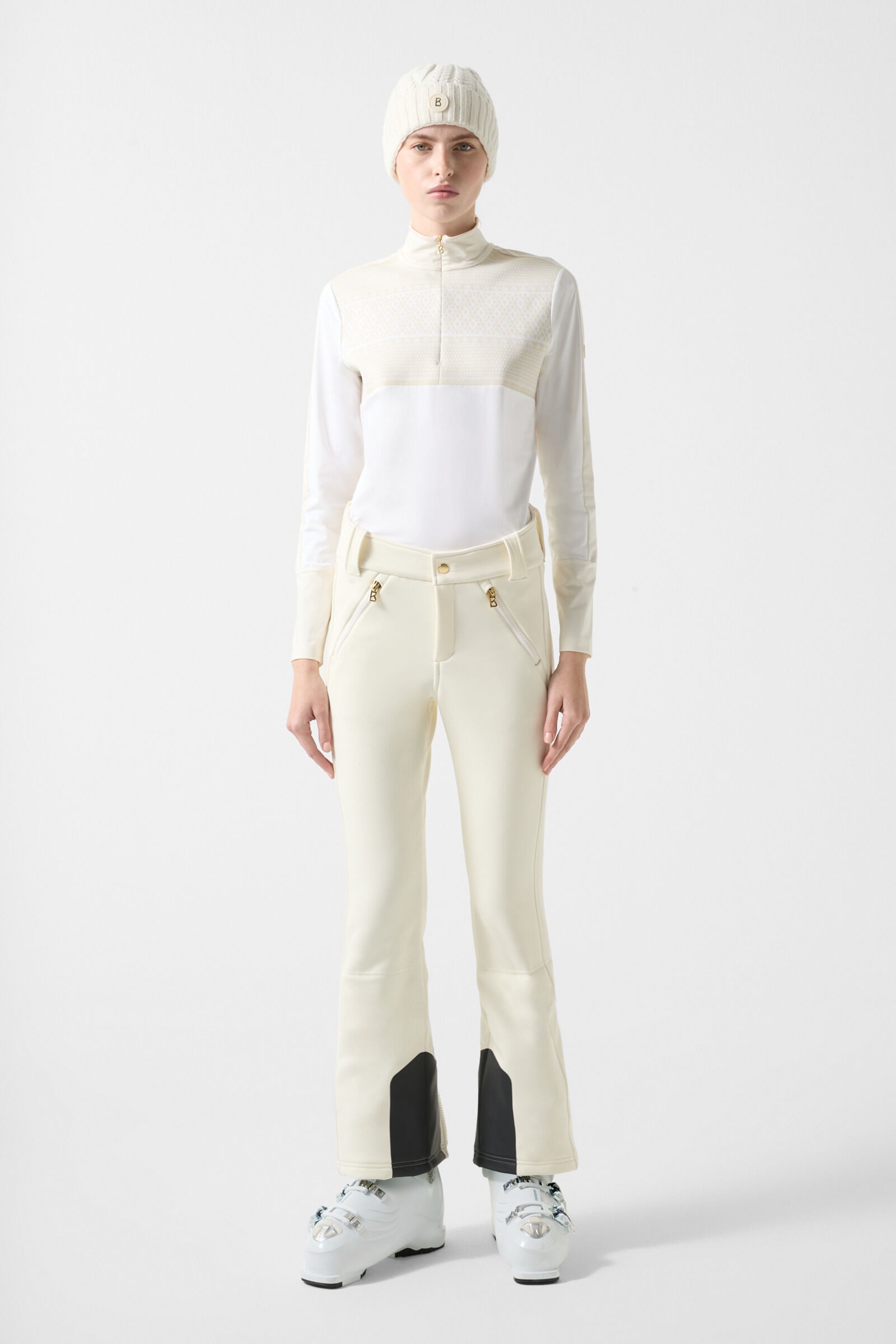 Hazel Softshell ski pants in Off-white - 3