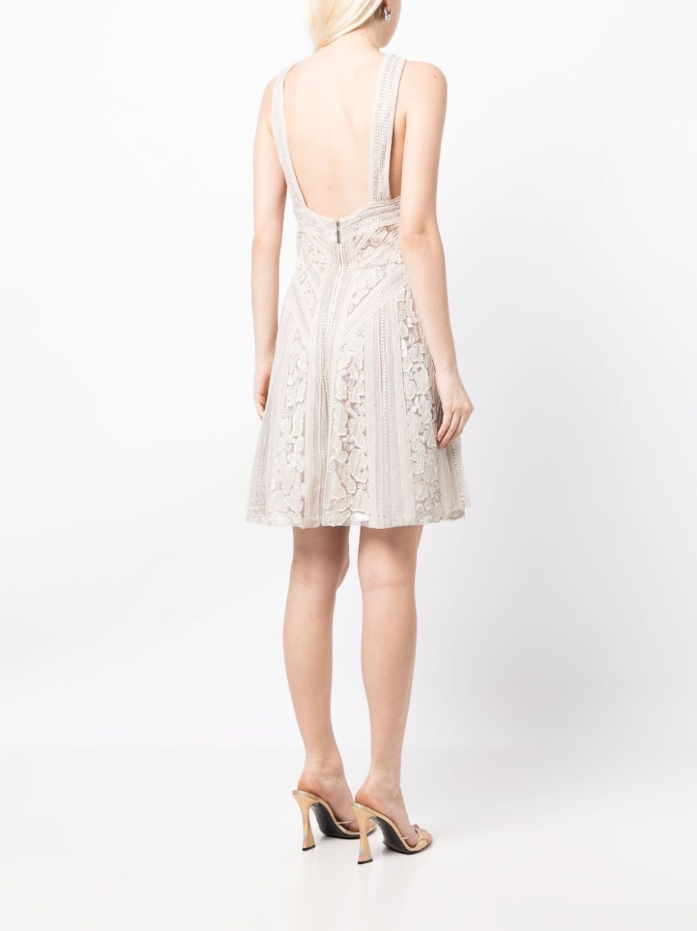 bead-embellished silk dress - 4