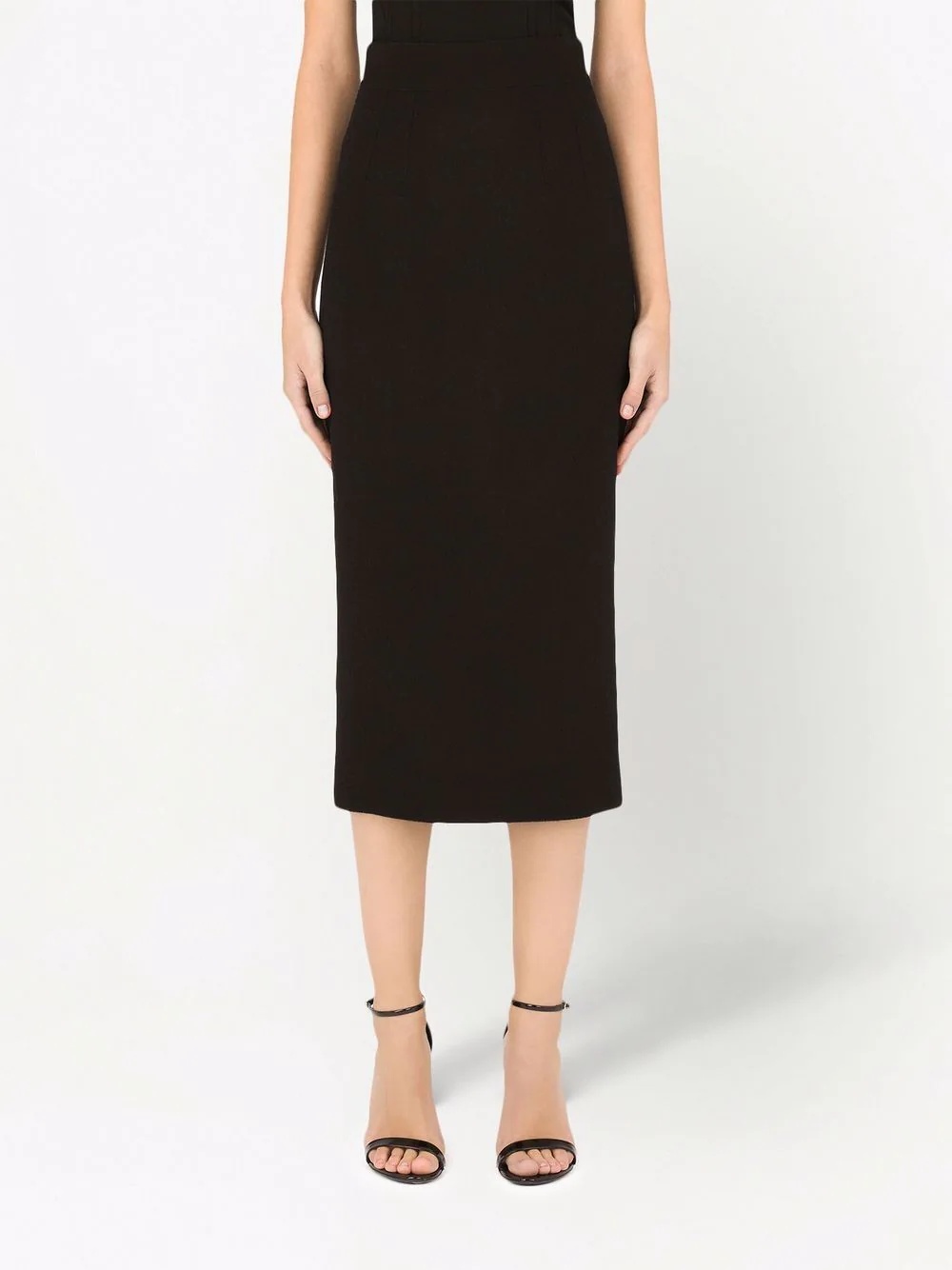 fitted virgin wool skirt - 3