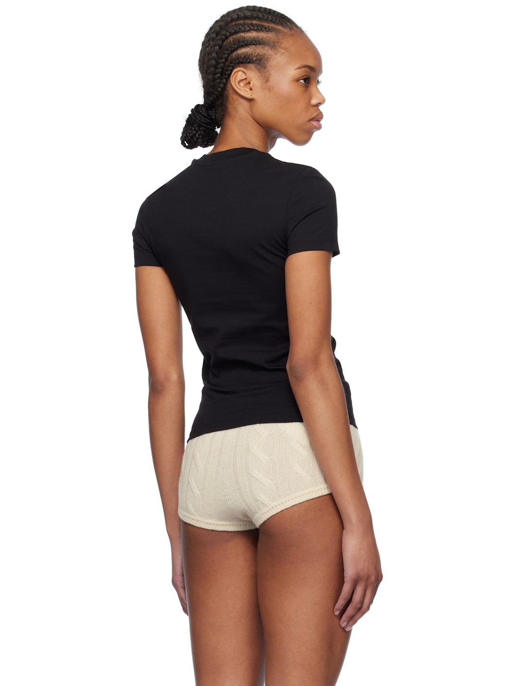 Black Rhinestone Embroidery T-shirt - 3