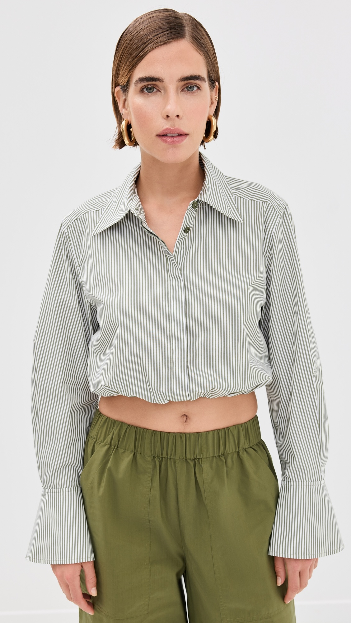 Blythe Cropped Button Down Top - 7