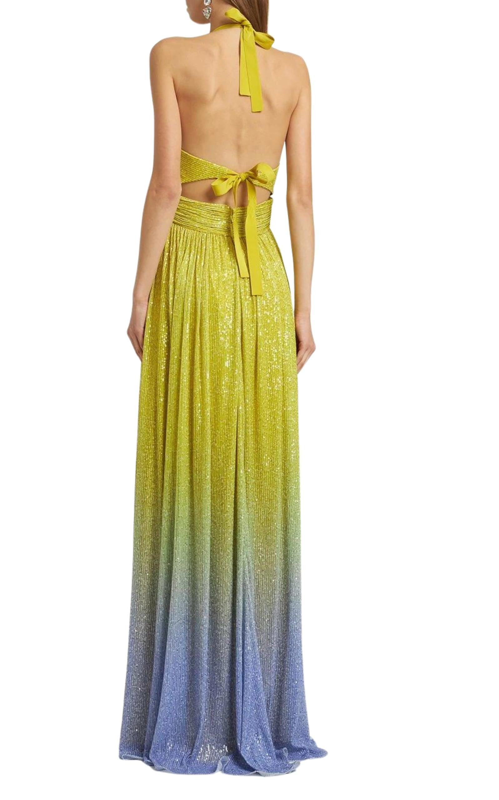 Ombre Sequined Chiffon Gown - 3