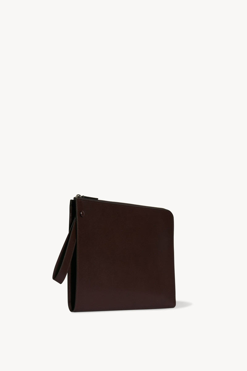 The Row Large Portfolio Wristlet in Leather outlook
