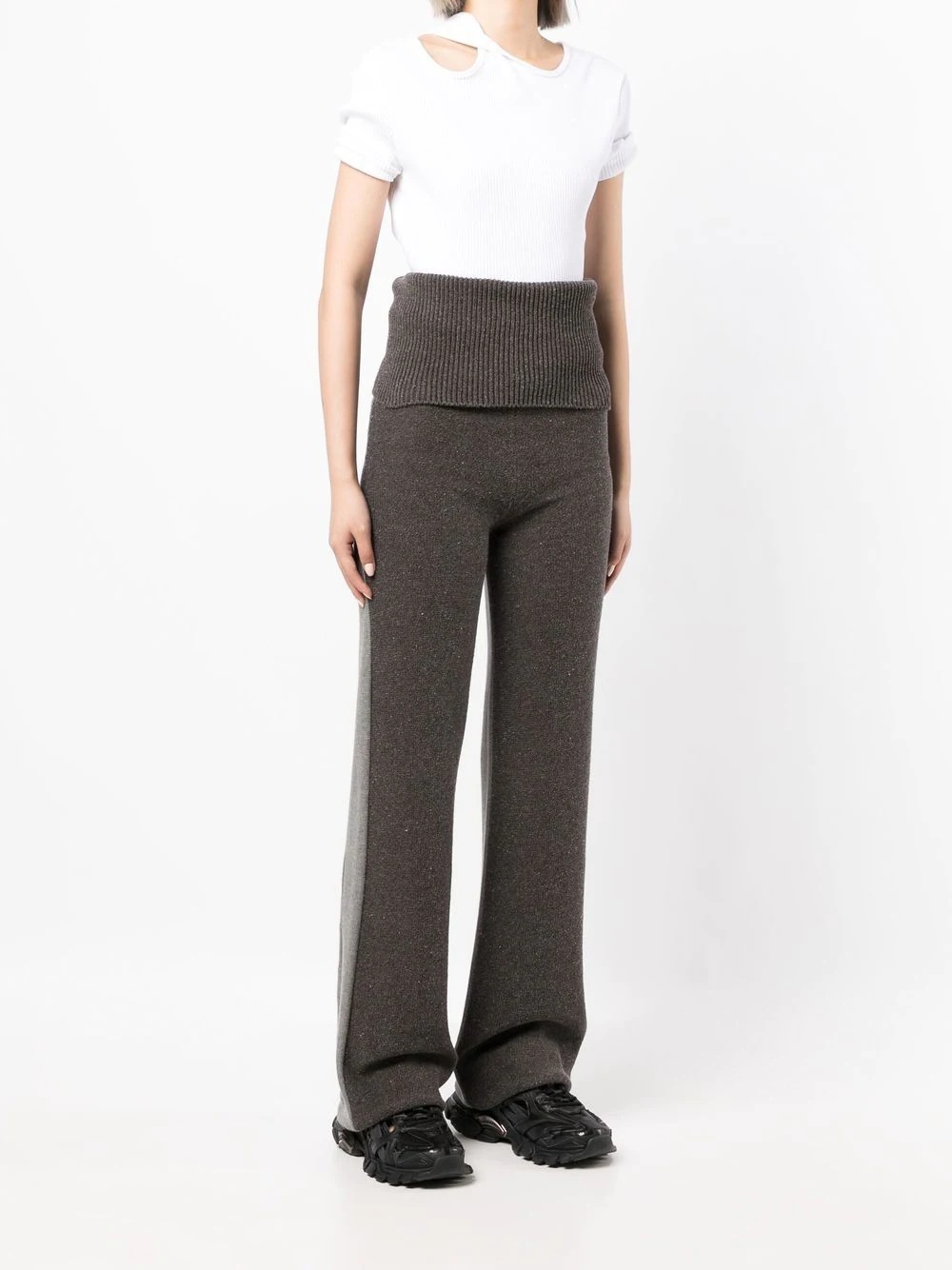 Languid straight leg knitted trousers - 3