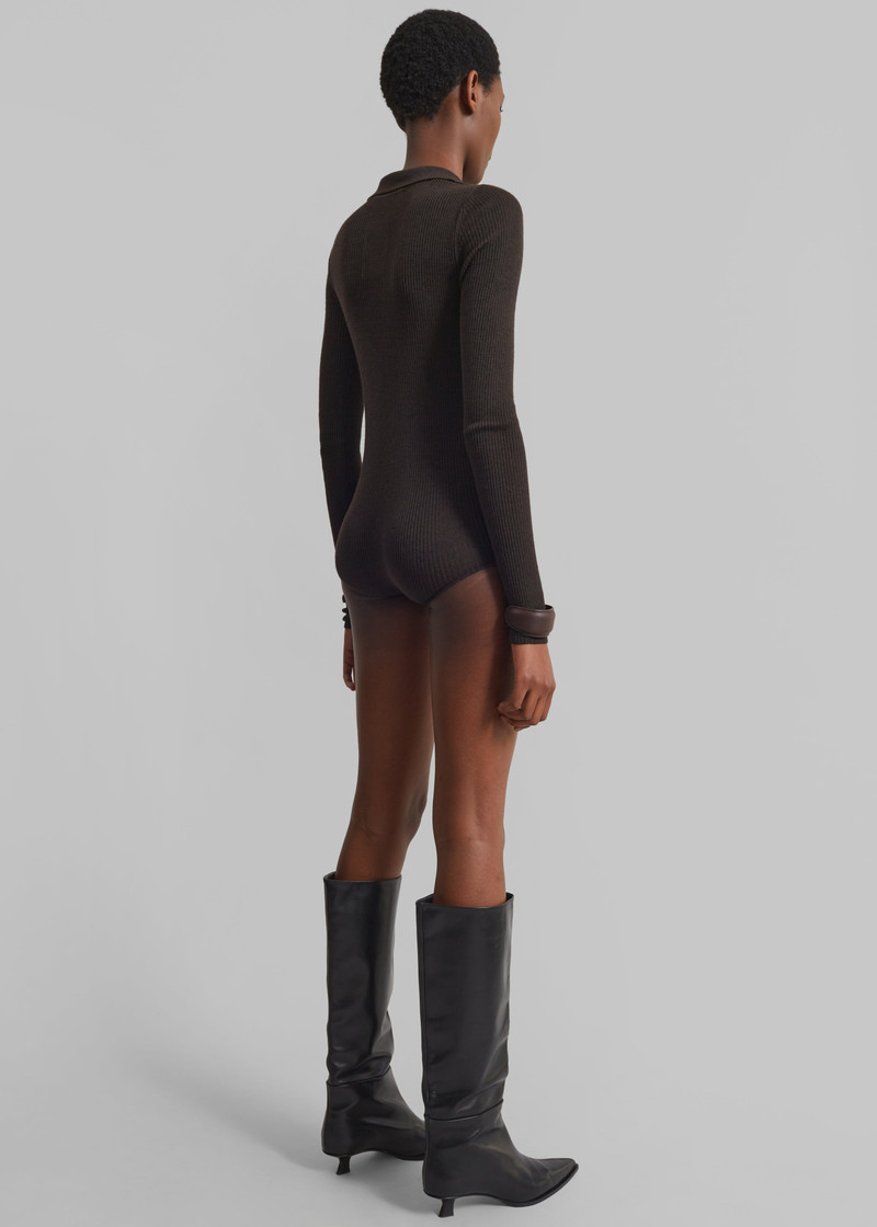 Solana Polo Bodysuit - Brown 9