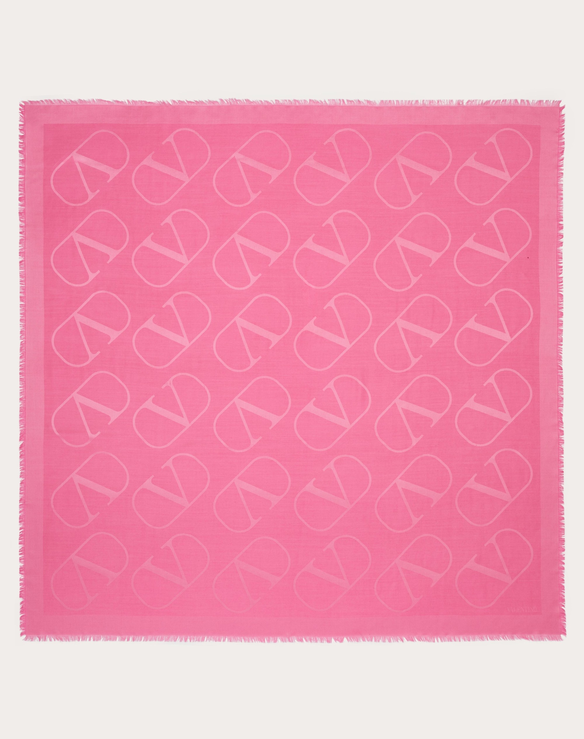 VLOGO SIGNATURE JACQUARD SHAWL IN SILK AND WOOL 140X140 CM - 1