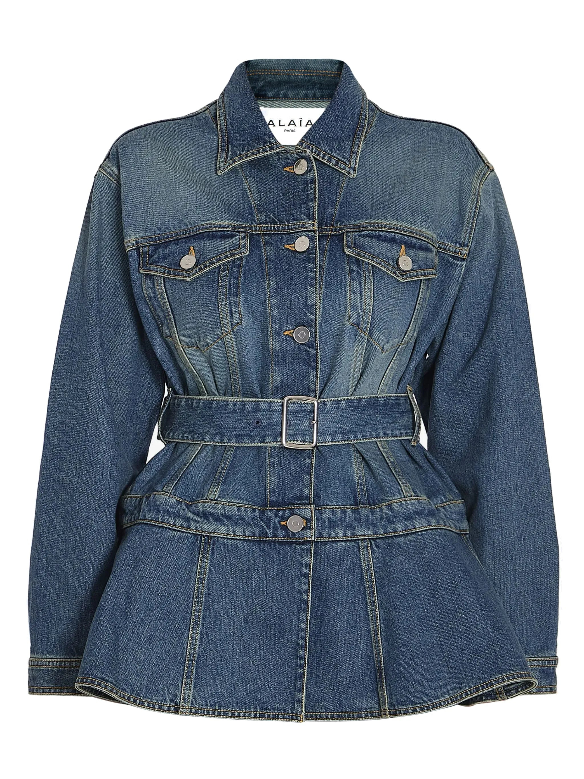 peplum denim jacket - 2