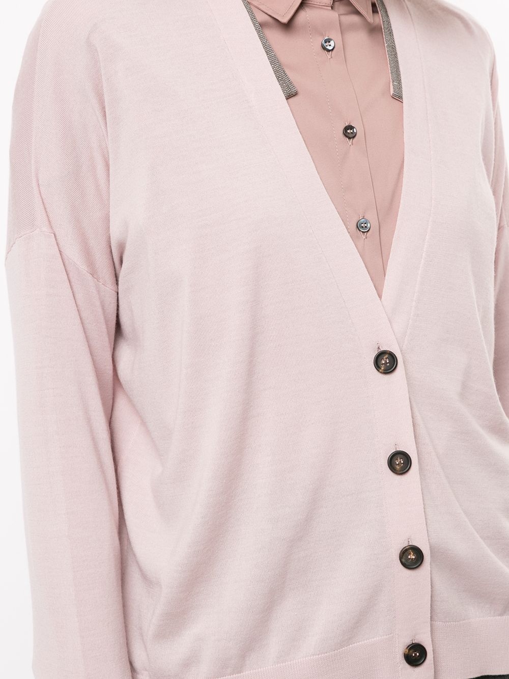 metal embellished v-neck cardigan  - 5