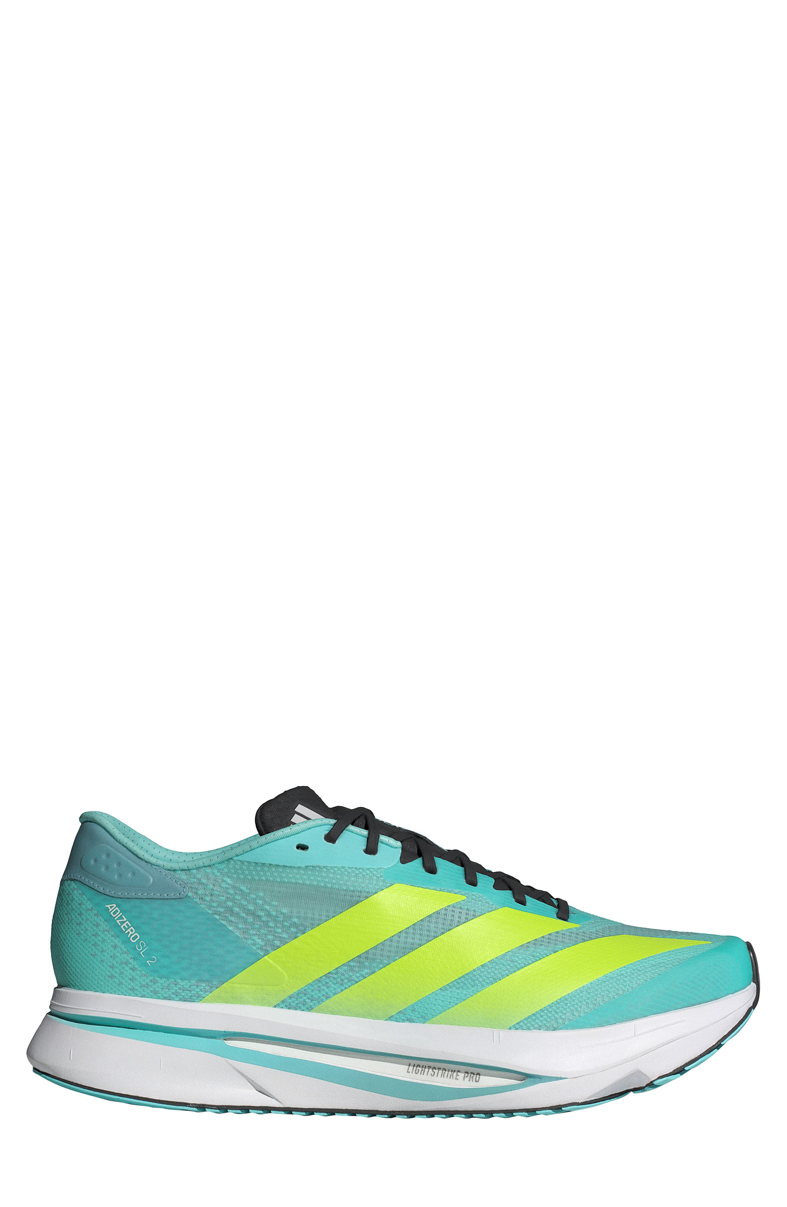adidas Gender Inclusive Adizero Evo SL Running Shoe in Flash Aqua/Lemon/Mint Ton at Nordstrom - 3