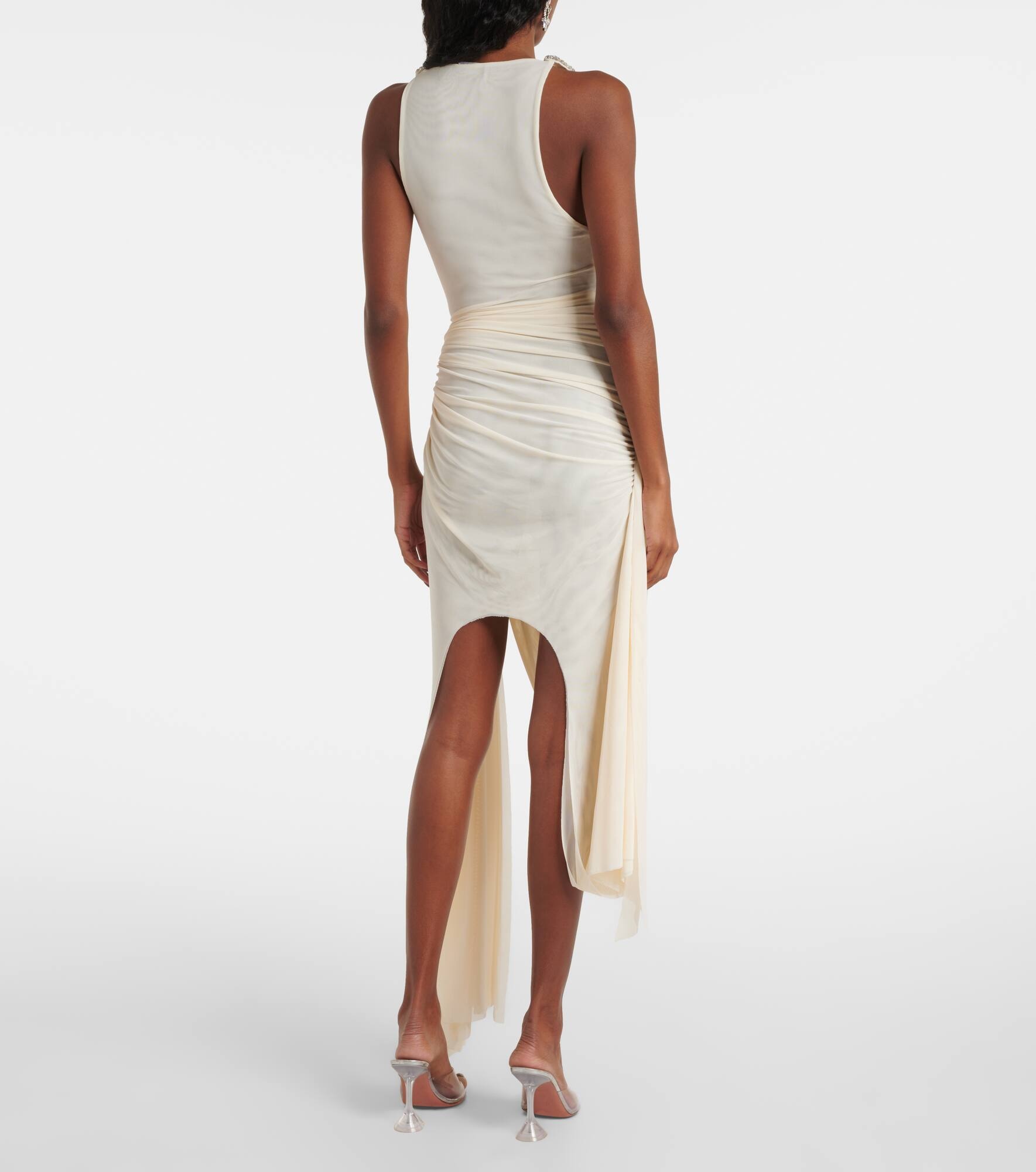 Embellished draped midi dress - 3