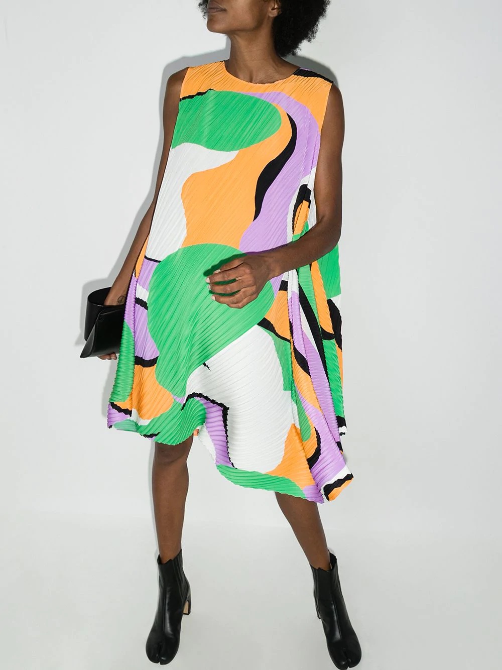 asymmetric abstract print dress - 2