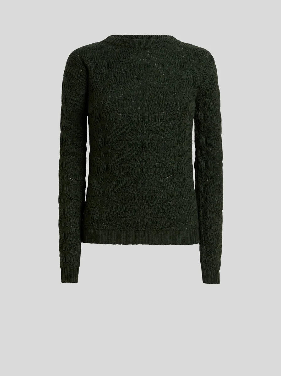 WOOL-BLEND SWEATER WITH PAISLEY DETAILING - 1