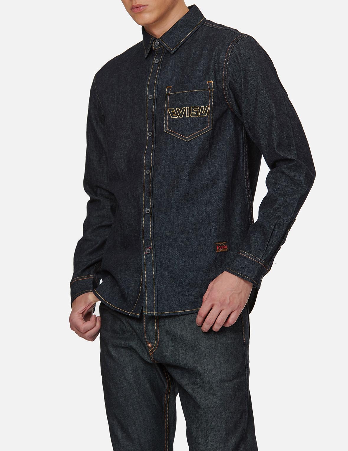 RAIJIN EMBROIDERED DENIM SHIRT - 4