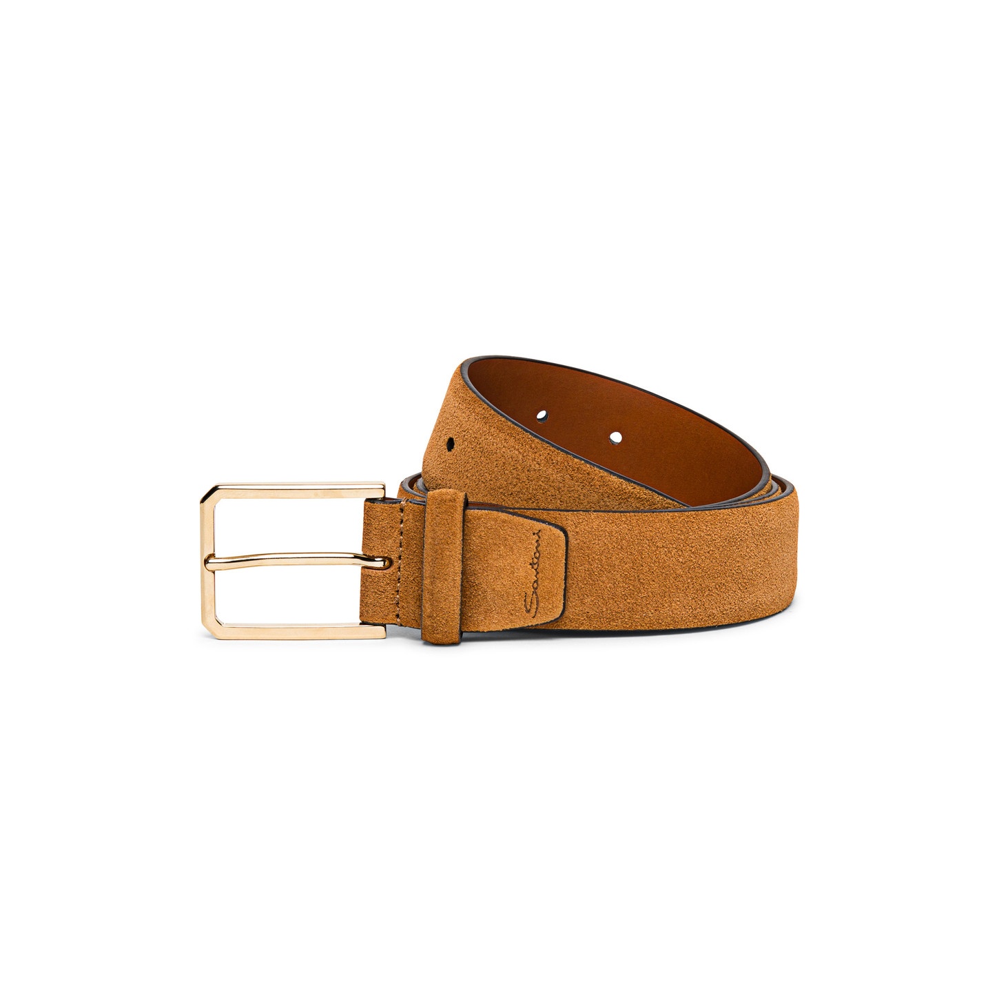Brown suede adjustable belt - 1