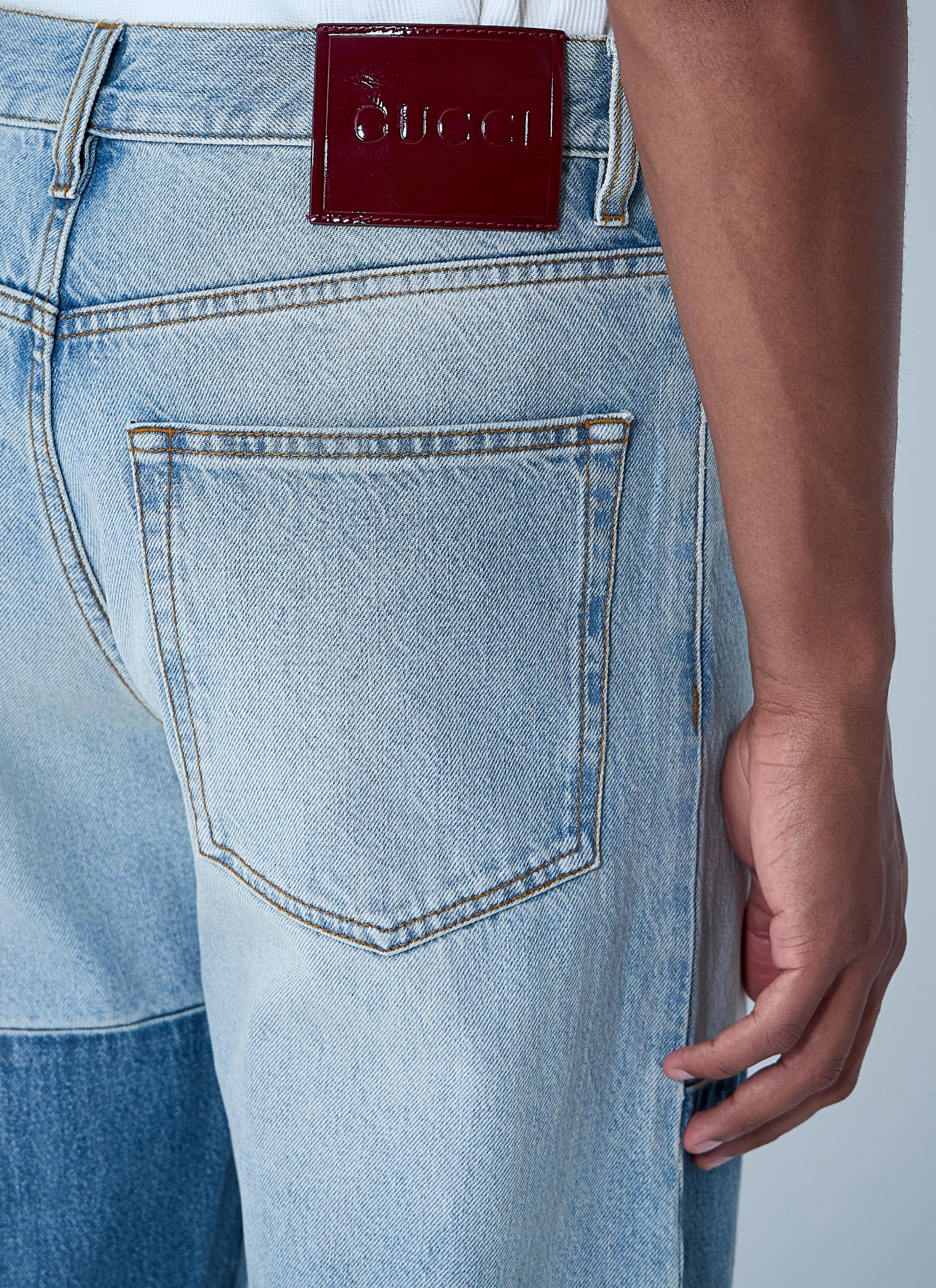 Gucci Men Contrast Panel Jeans - 6