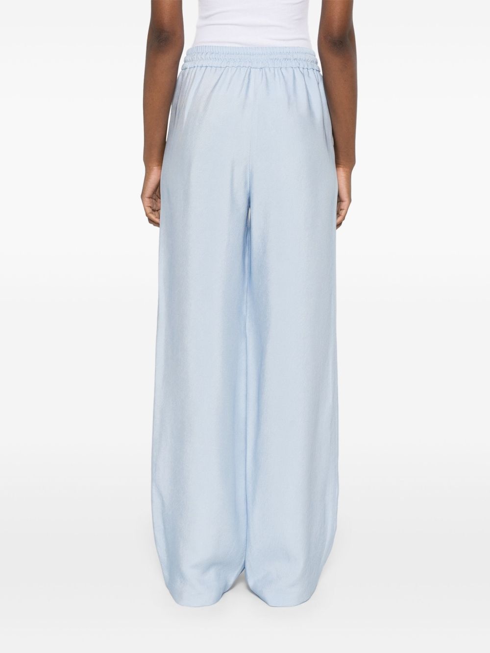 wide-leg twill trousers - 4