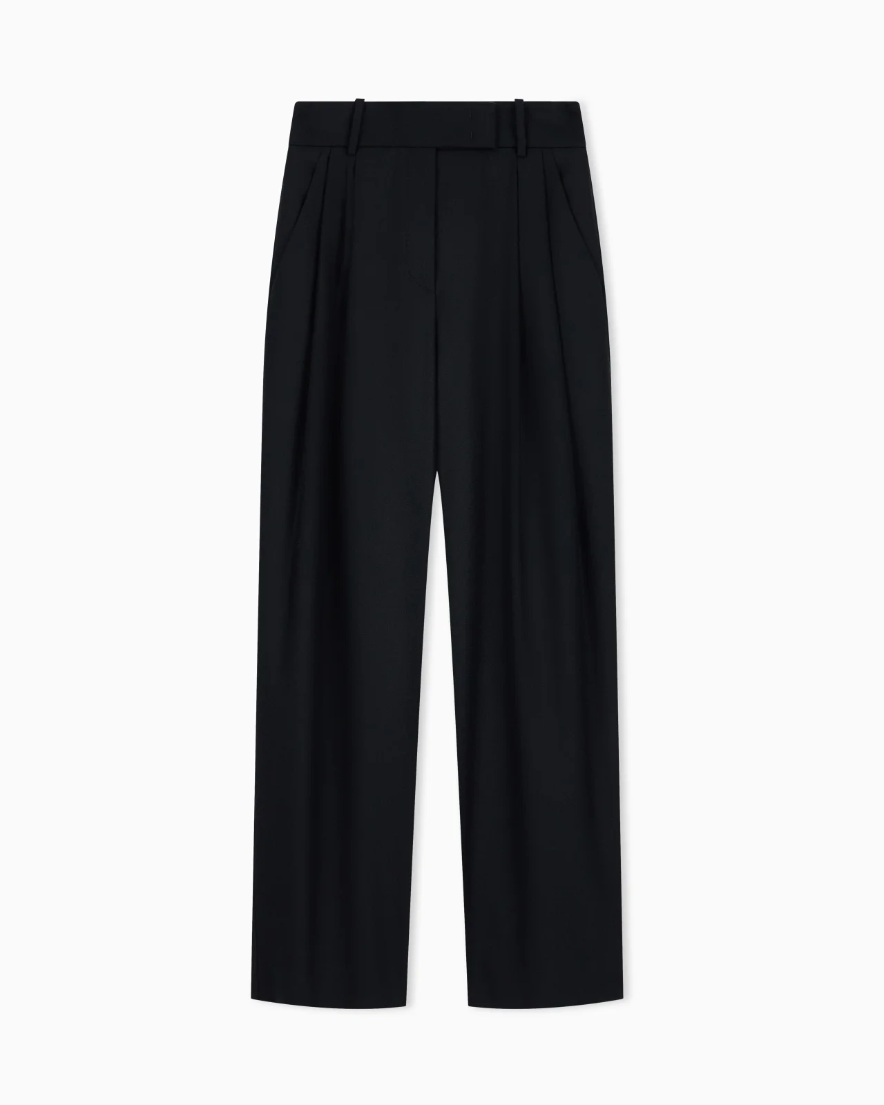 WIDE-LEG TROUSERS IN WOOL AND CASHMERE FLANNEL WITH PLEATS - 1