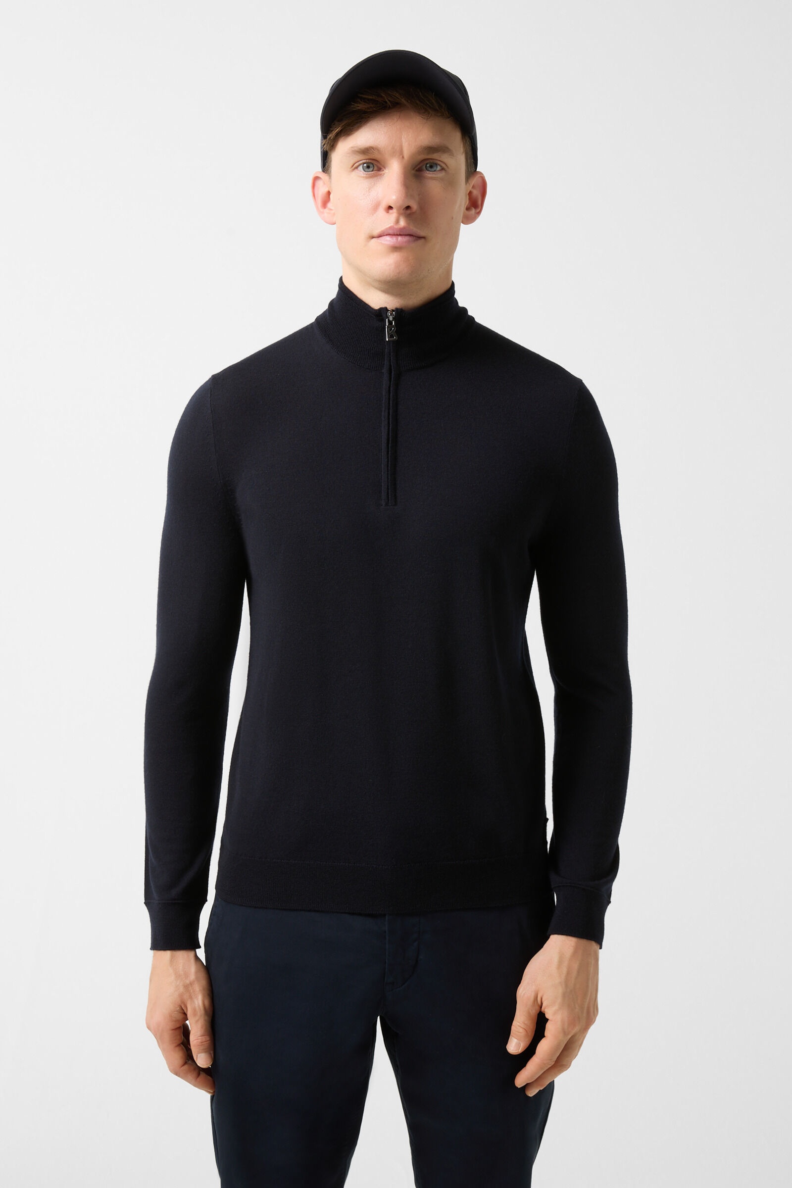 Ouri Half-zippered sweater in Navy blue - 2
