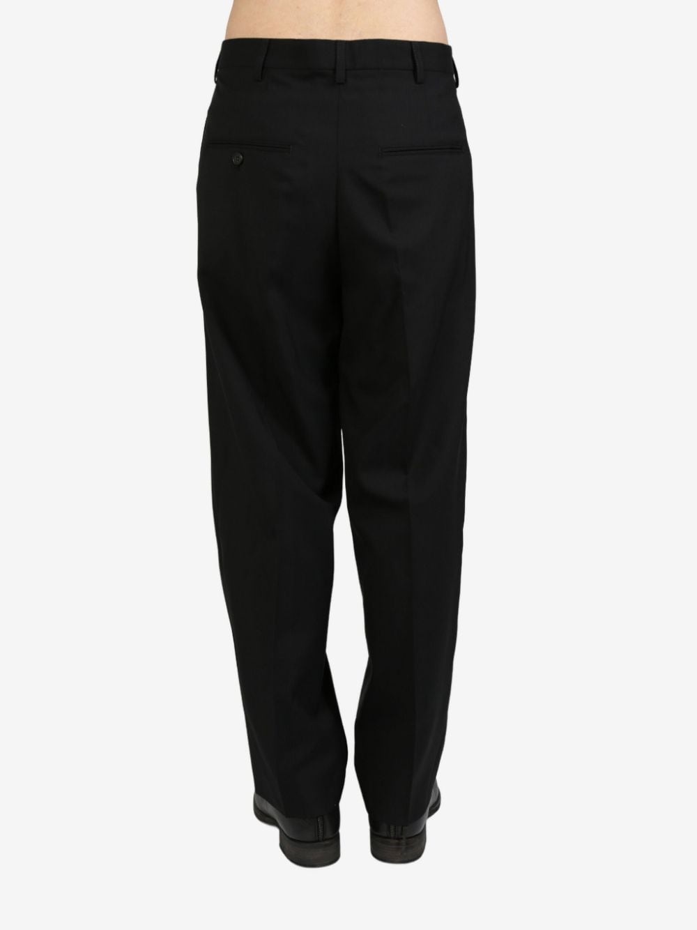 wool straight-leg trousers - 3