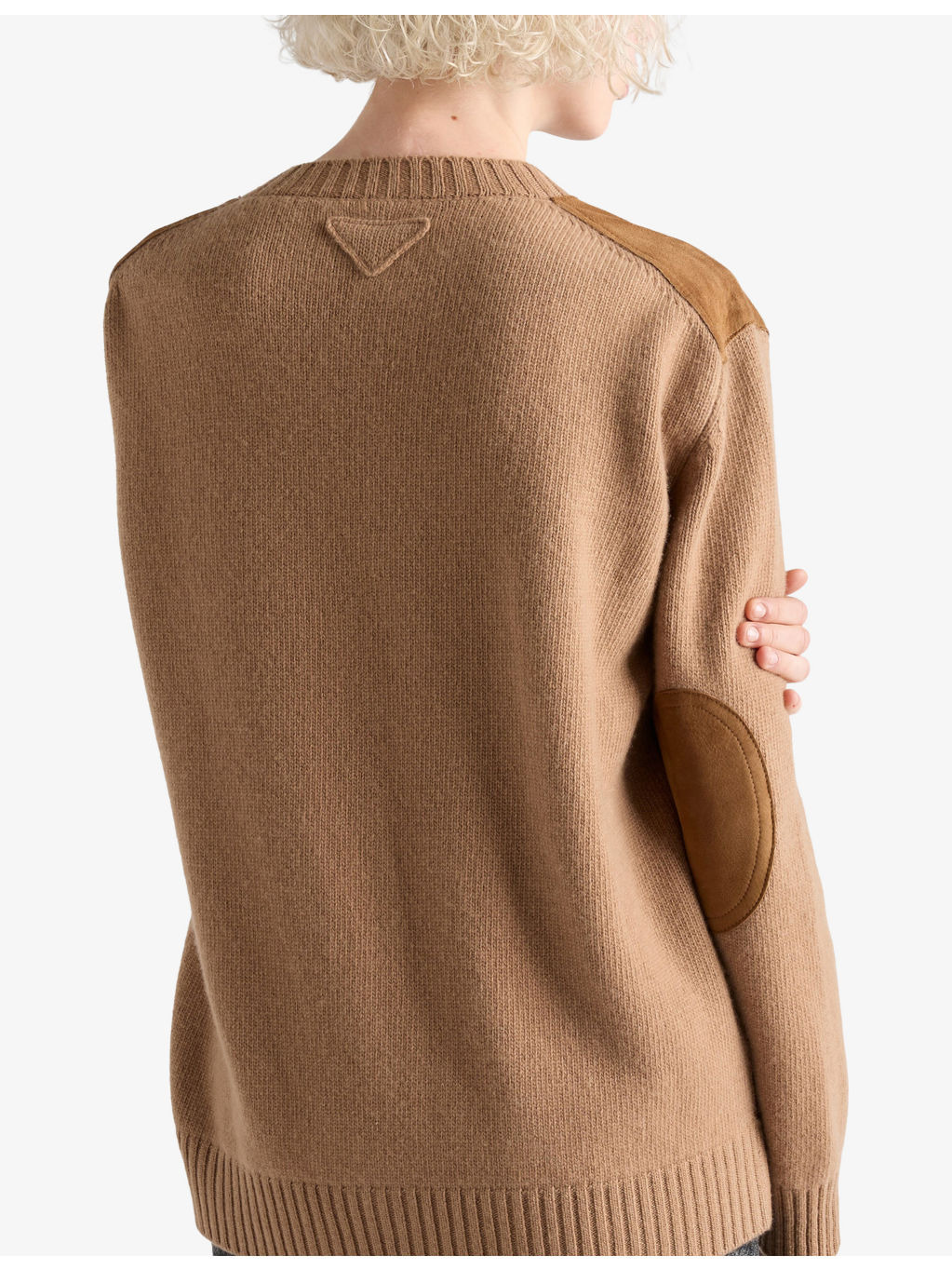 V-Neck Suede And Cashmere Jumper - 4