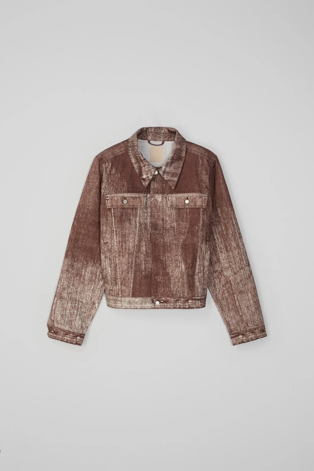 Terracotta Paint Print Denim Jacket - 1