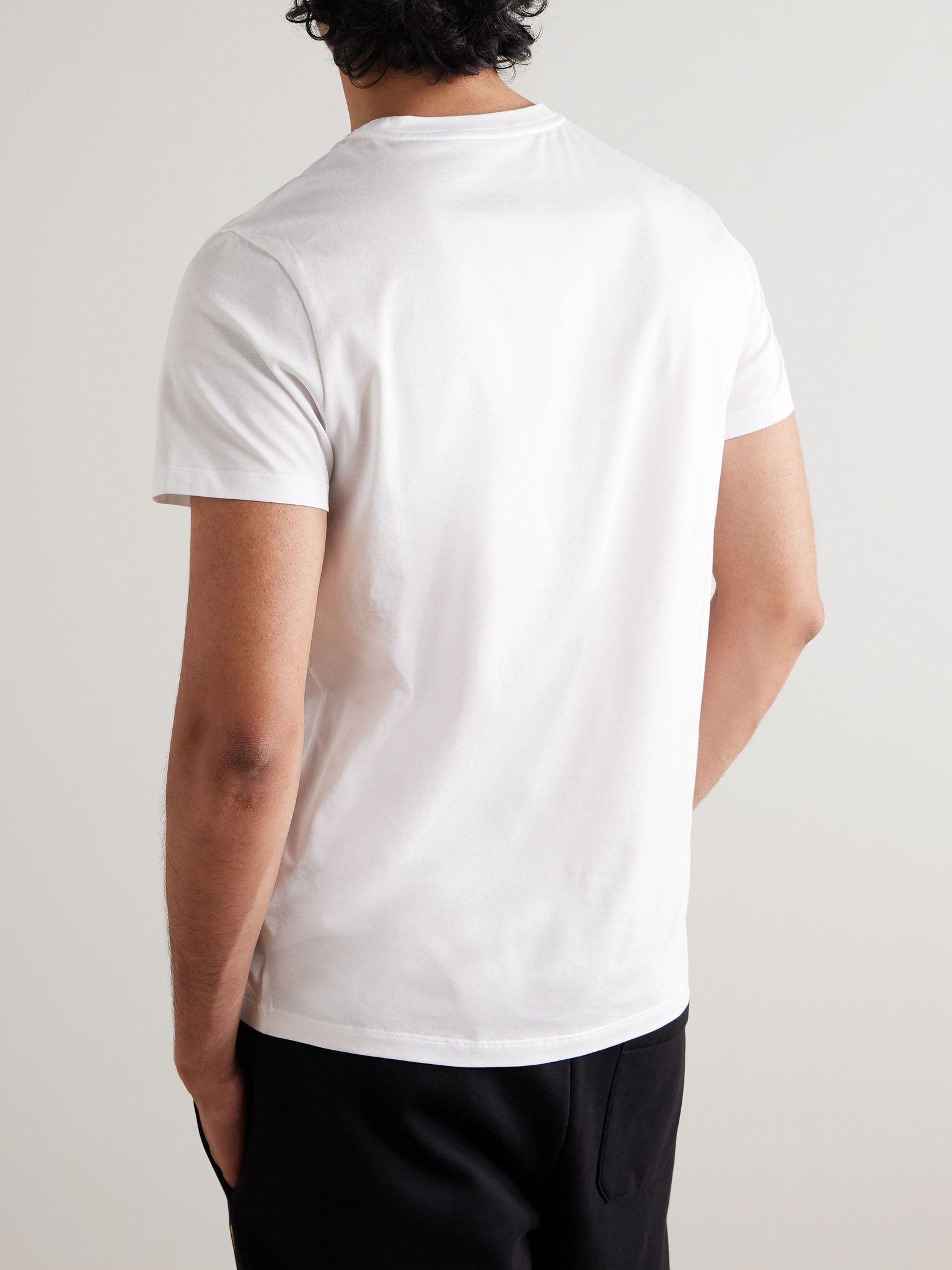 Logo-Appliquéd Cotton-Jersey T-Shirt White - 4
