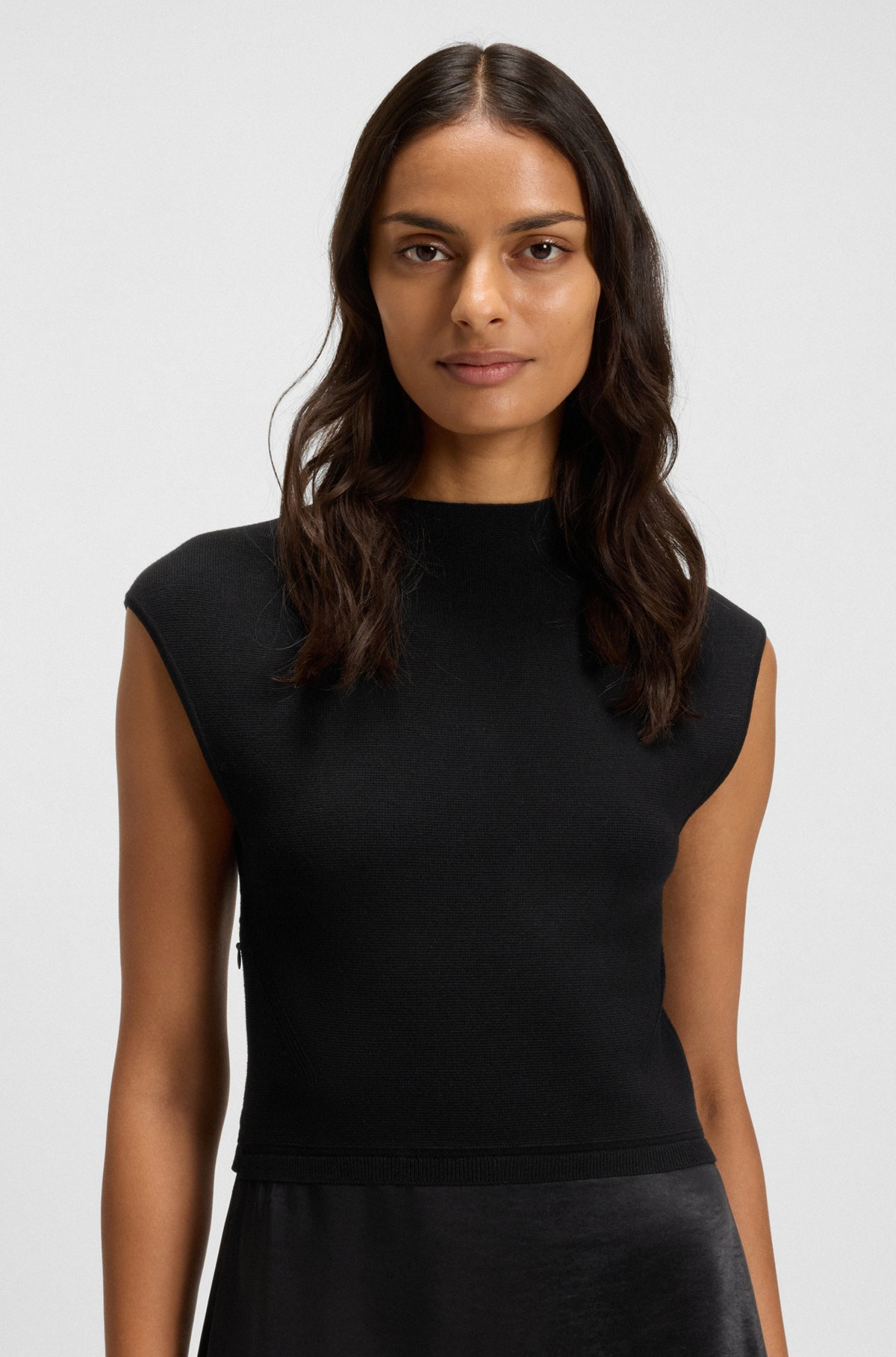 KNITTED DRESS WITH SATIN SKIRT - 4