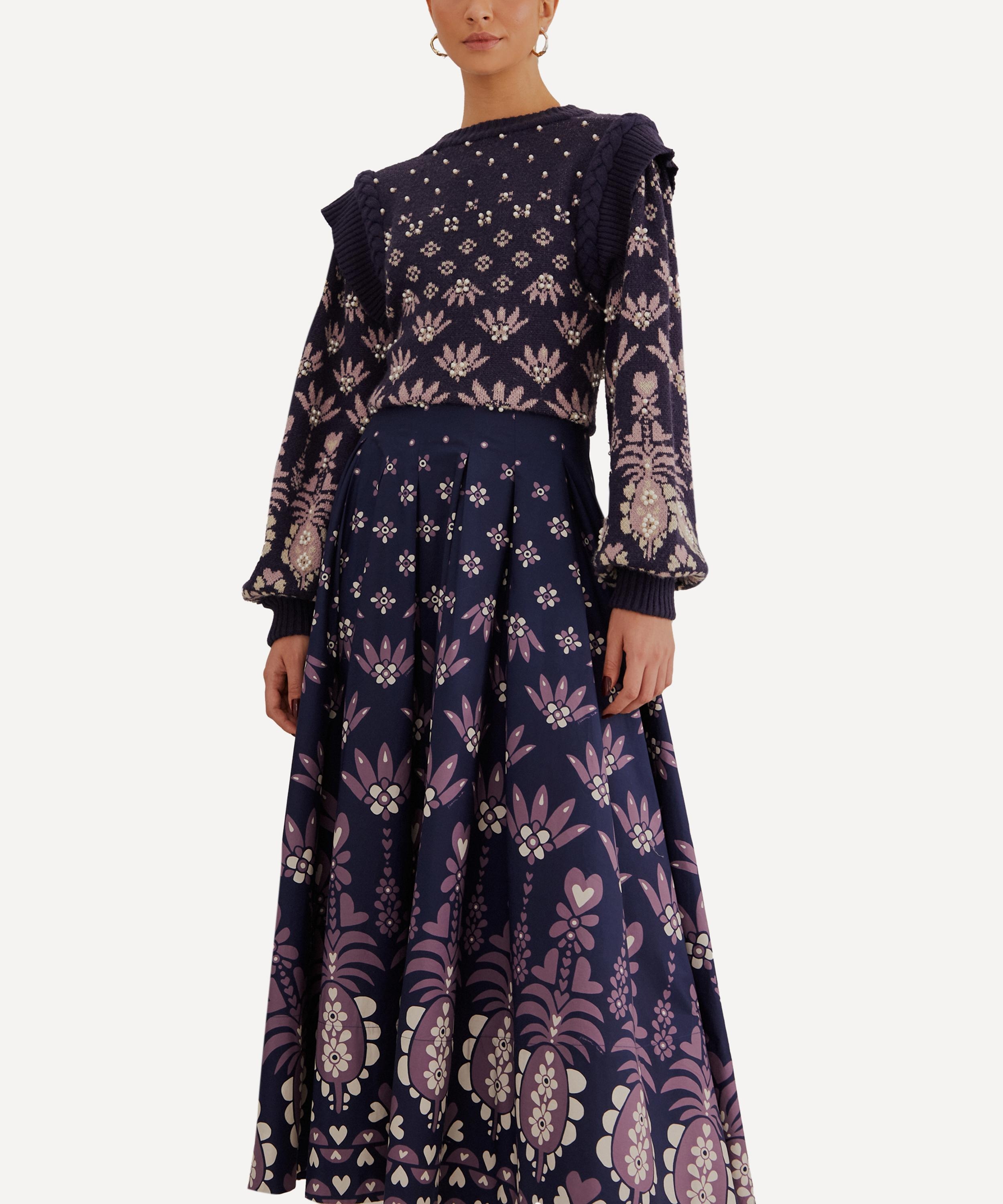 Dark Blue Ainika Martina Midi-Skirt - 4