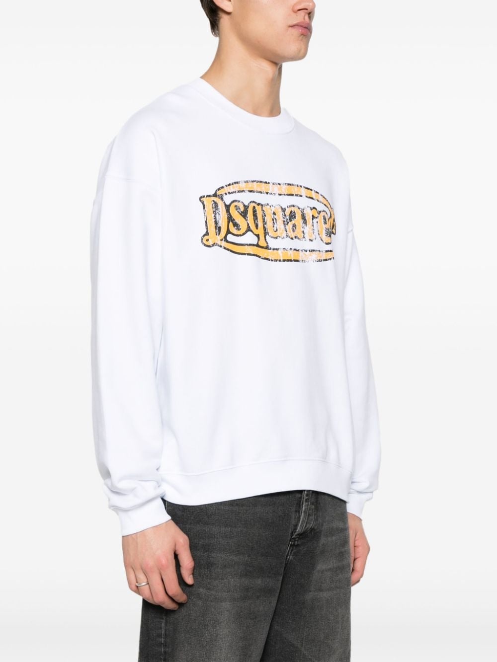 logo-print cotton sweatshirt - 3