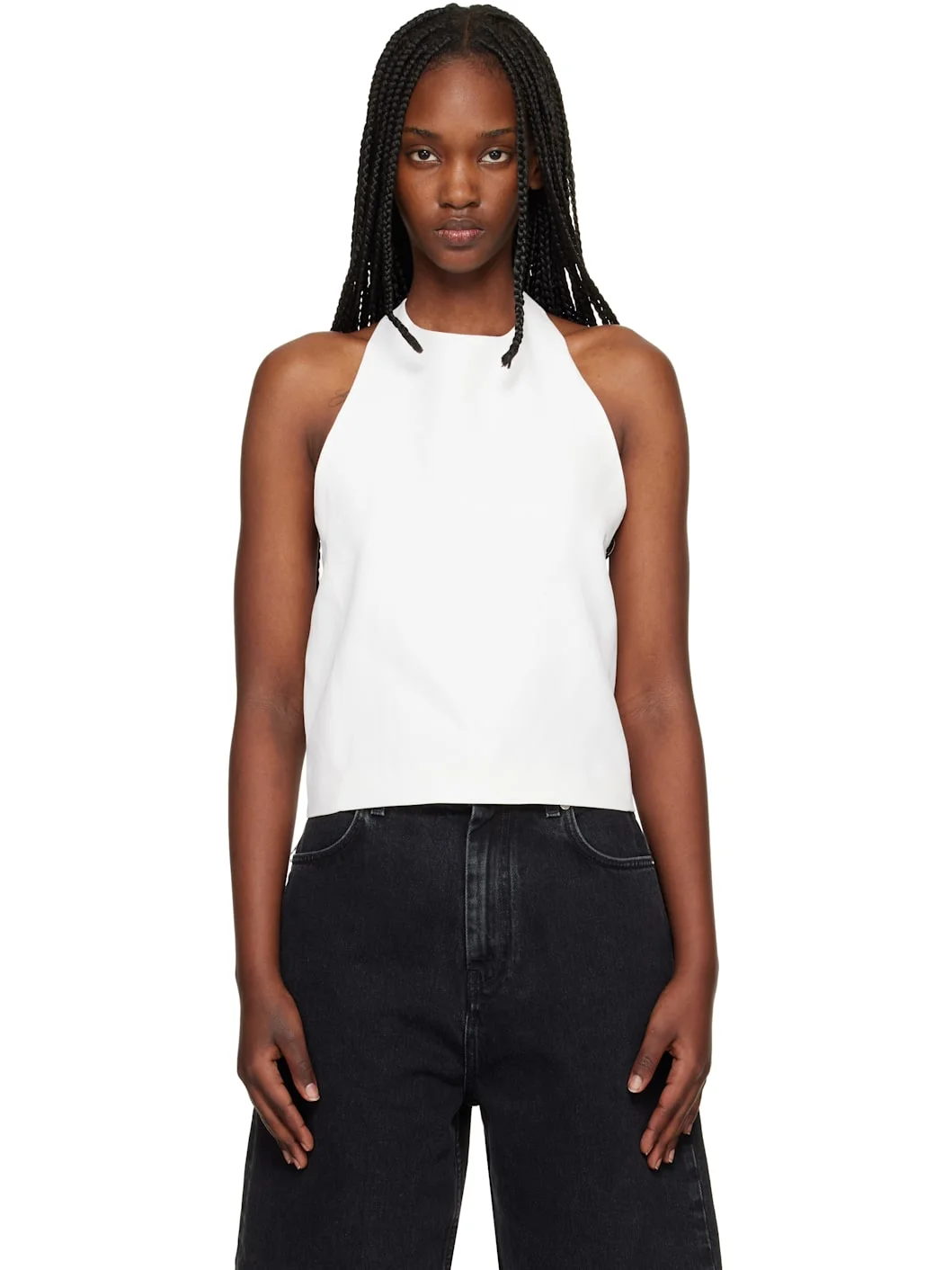 White Sami Halter Blouse - 1