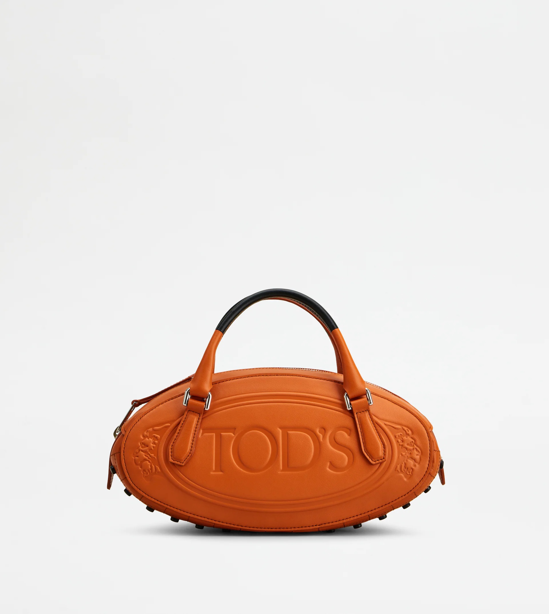 BOSTON BAG IN LEATHER MINI - ORANGE - 1