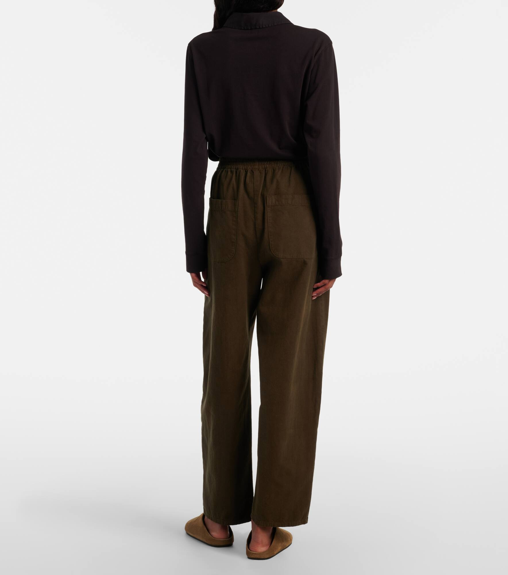 Chloe high-rise cotton canvas barrel-leg pants - 3
