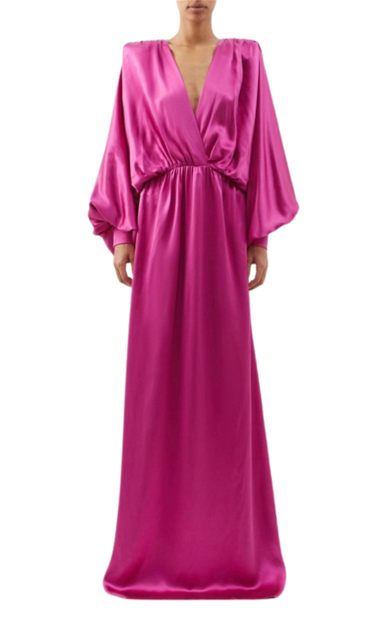 Draped Silk-blend Satin Gown Dress - 2