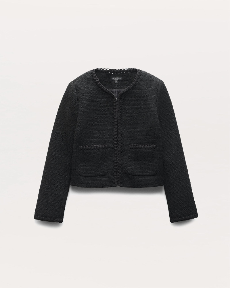 Cheyenne Whipstitch-Trimmed Tweed Lady Jacket 1