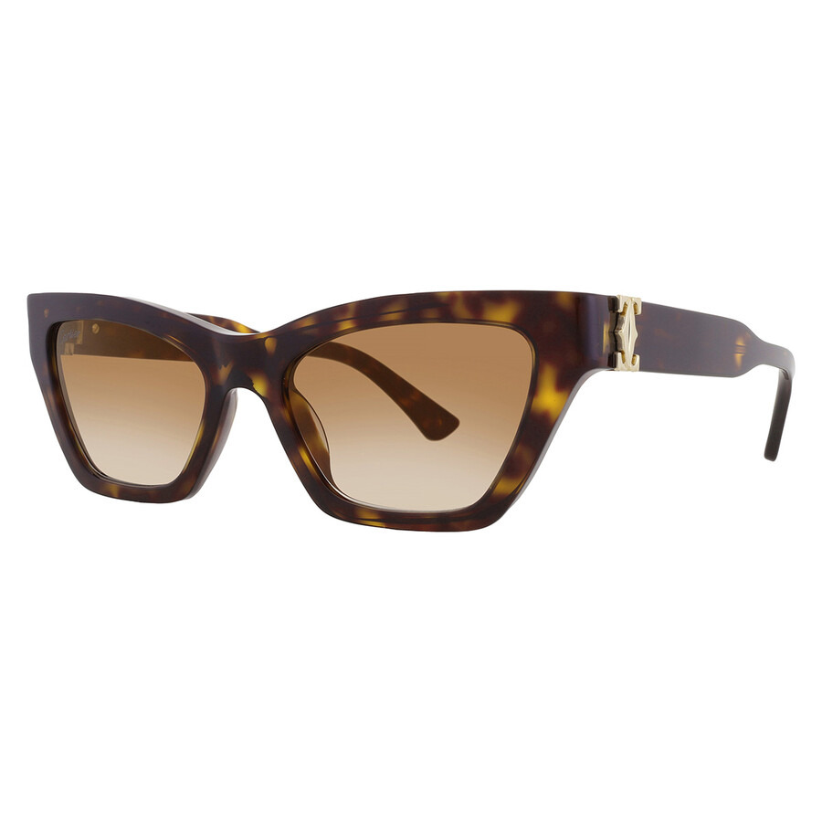 Cartier Brown Gradient Bronze Mirror Cat Eye Ladies Sunglasses CT0437S 002 53 - 2