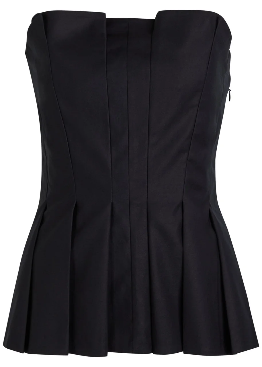 Reformation Ashlyn Pleated Stretch-cotton top - 1