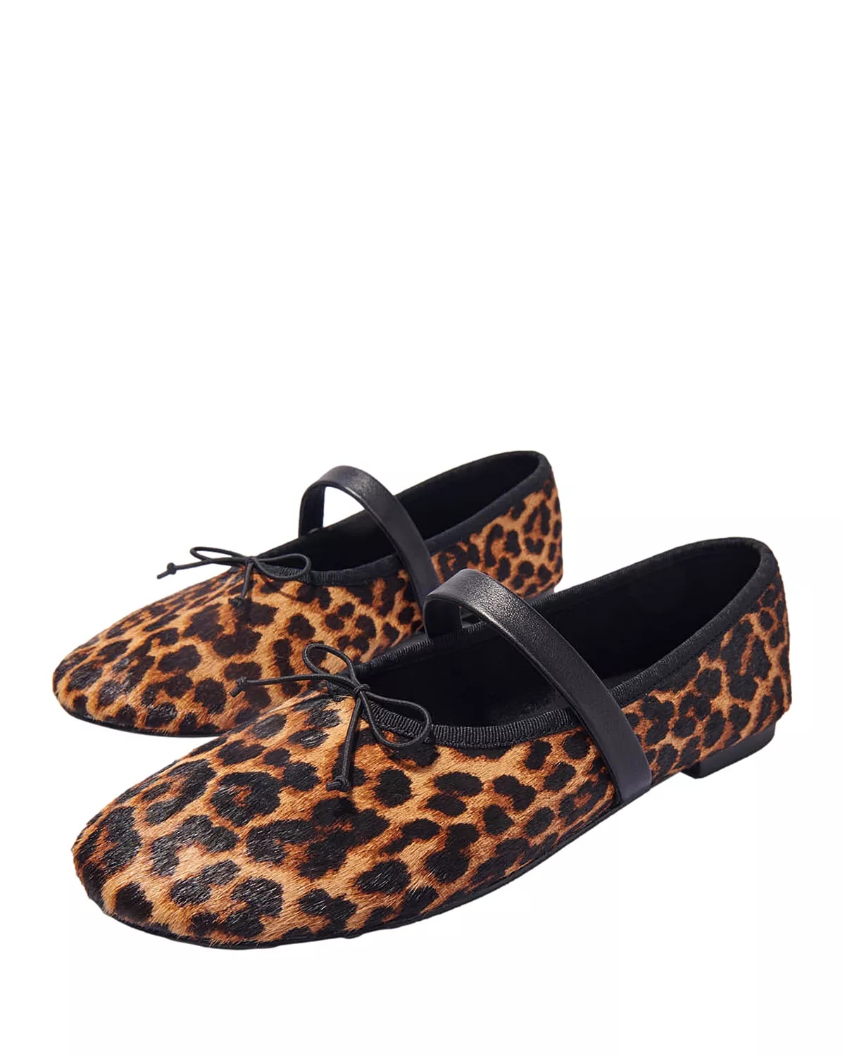 Women's Calf Hair Leopard Ballet Flats - 3