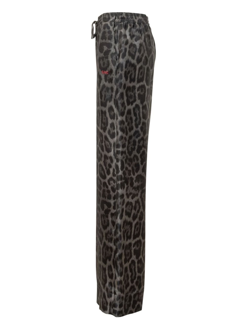 leopard-print drawstring trousers - 3