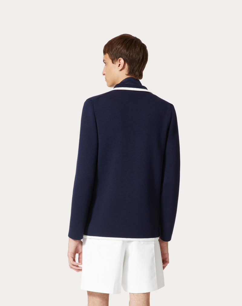 DOUBLE-BREASTED WOOL JACKET WITH METALLIC V DETAIL 4