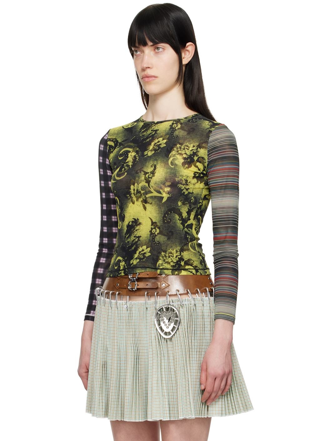 Multicolor Starlight Mesh Long Sleeve T-shirt - 4