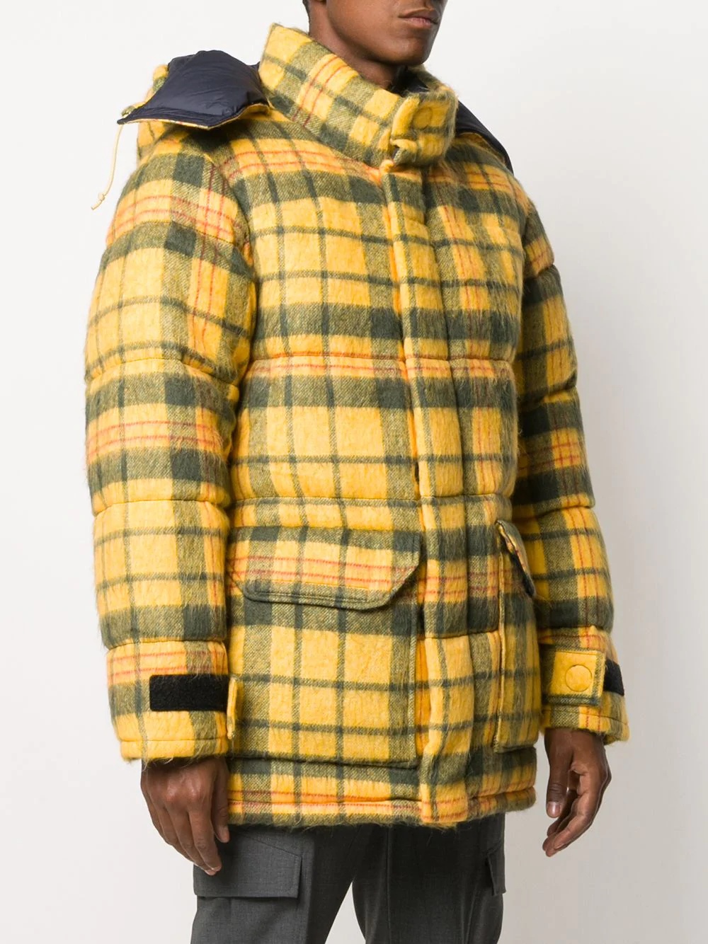 padded check down jacket - 3