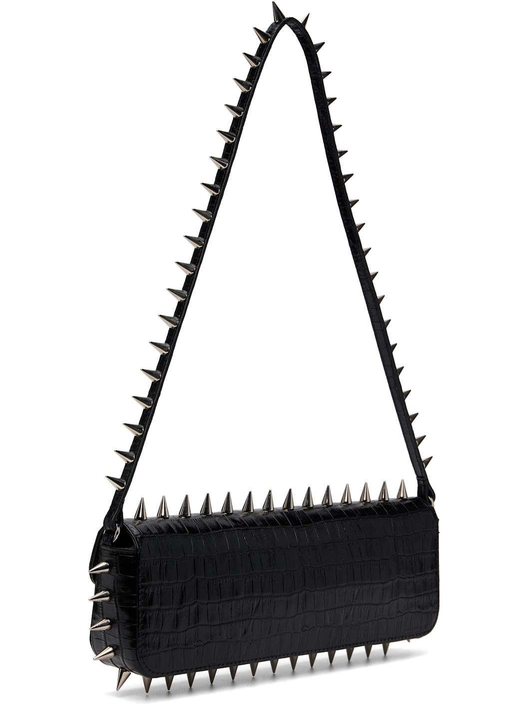 Black Spike Baguette Bag - 3