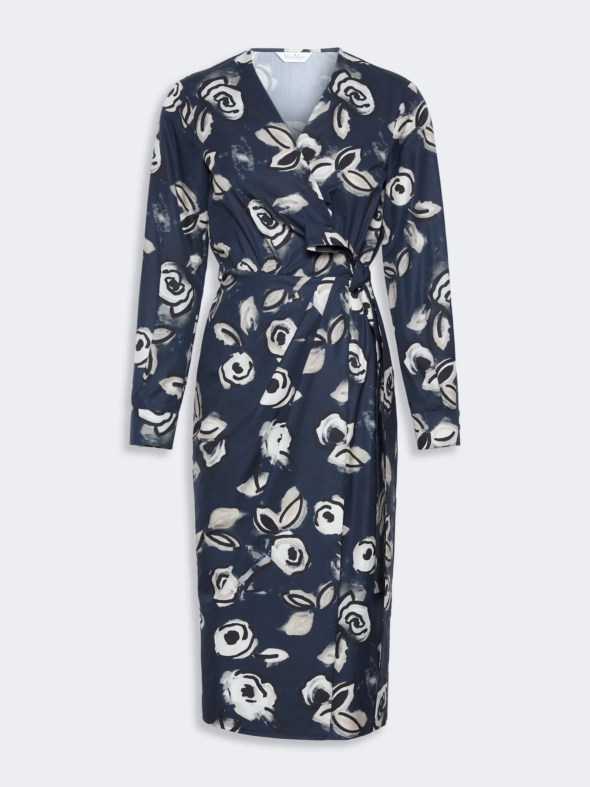 DIADEMA Printed poplin wrap dress - ULTRAMARINE - 1