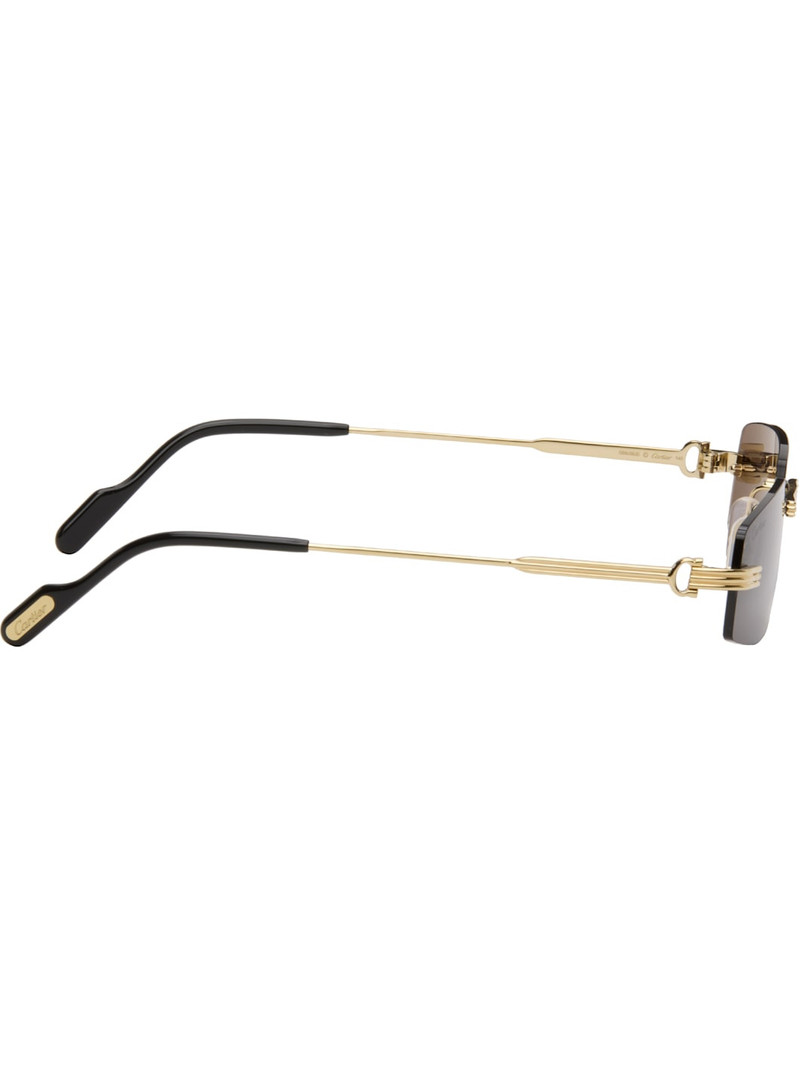 Cartier Gold Première de Cartier Rectangular Rimless Sunglasses outlook